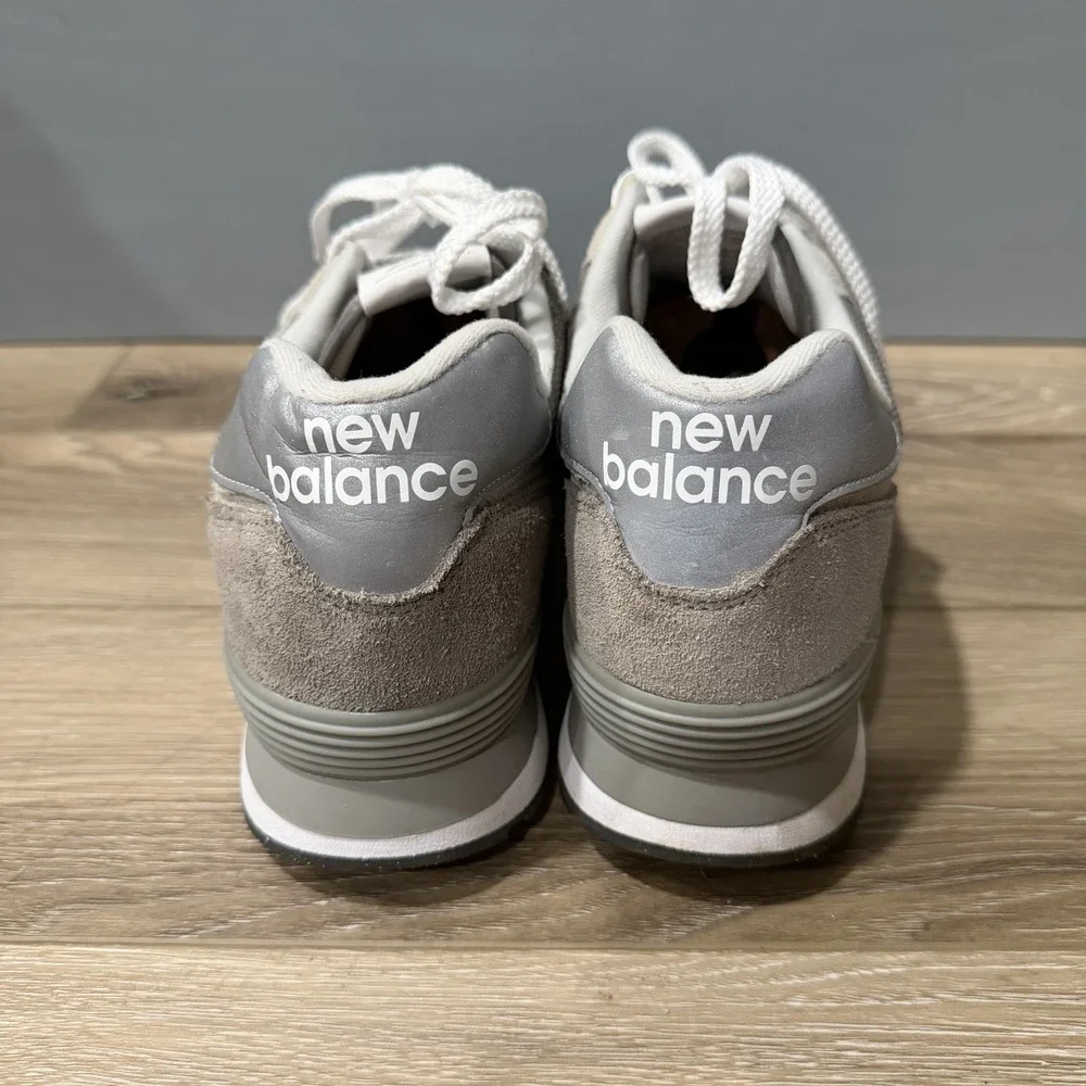 New Balance 574 Grey White Suede Sneakers ML574EVG Men’s Size 12 D